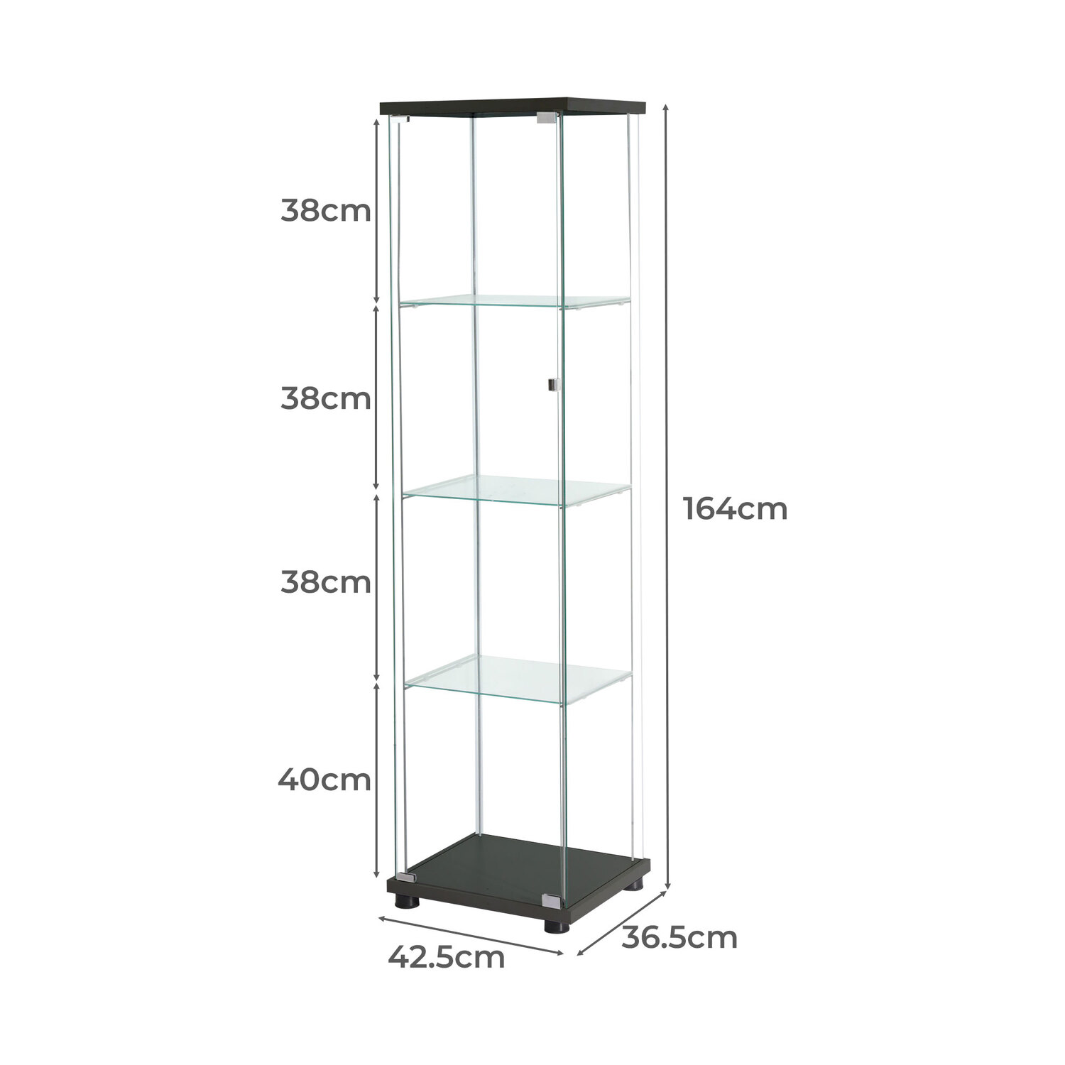 Oakleigh Home Goda 4 Shelf Glass Display Cabinet | Temple & Webster